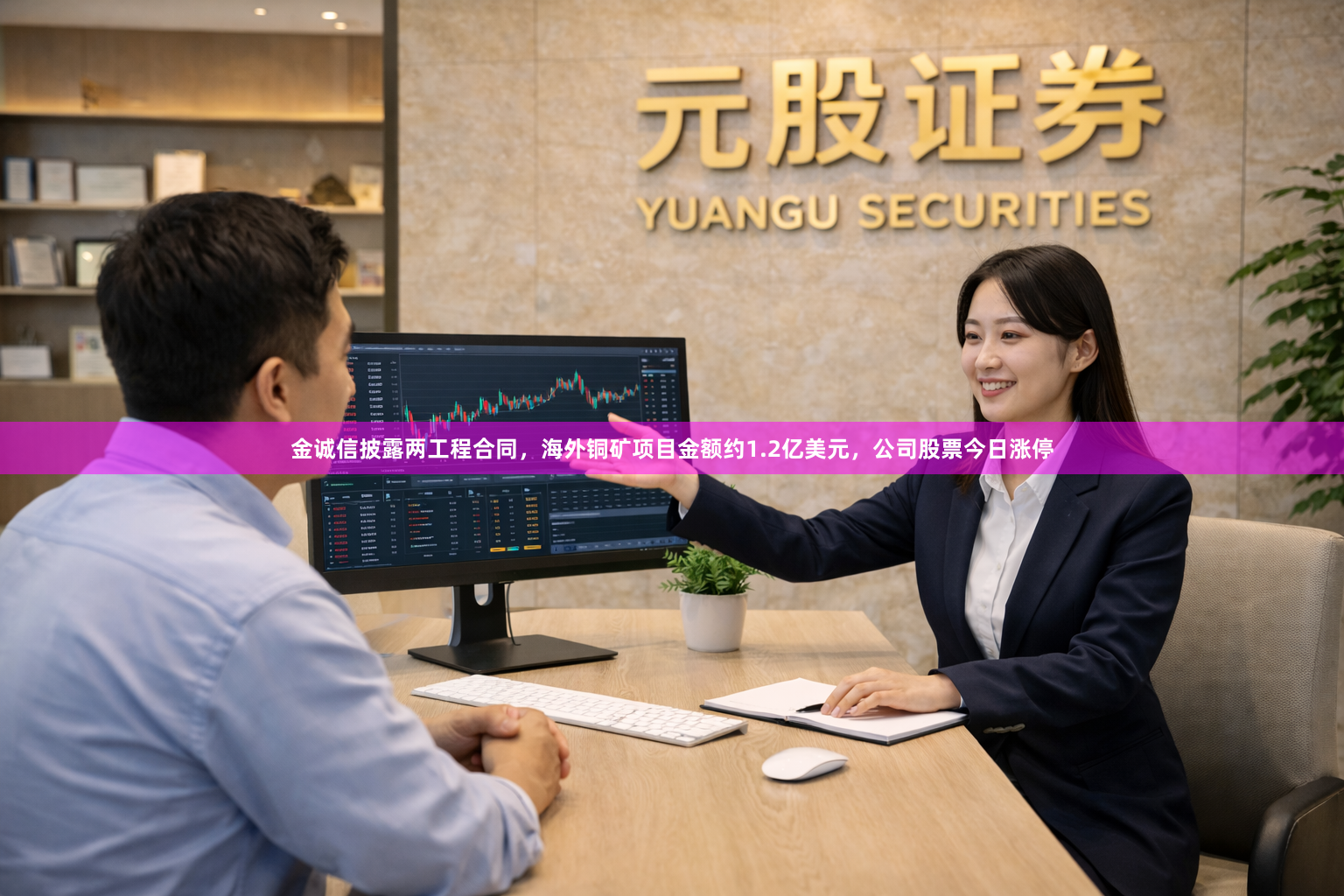 金诚信披露两工程合同，海外铜矿项目金额约1.2亿美元，公司股票今日涨停