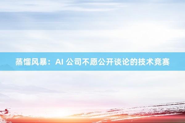 蒸馏风暴：AI 公司不愿公开谈论的技术竞赛