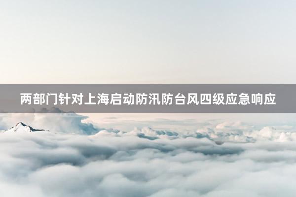 两部门针对上海启动防汛防台风四级应急响应