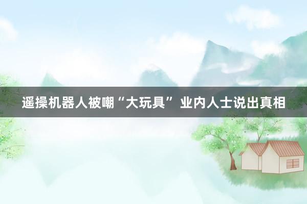 遥操机器人被嘲“大玩具” 业内人士说出真相