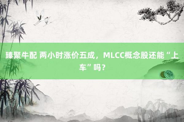臻聚牛配 两小时涨价五成，MLCC概念股还能“上车”吗？