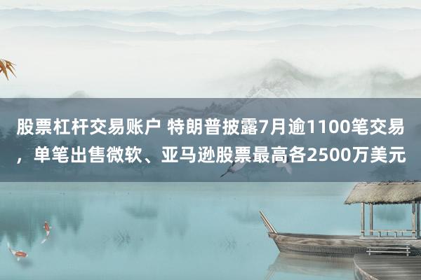 股票杠杆交易账户 特朗普披露7月逾1100笔交易,单笔出售微软、亚马逊股票最高各2500万美元