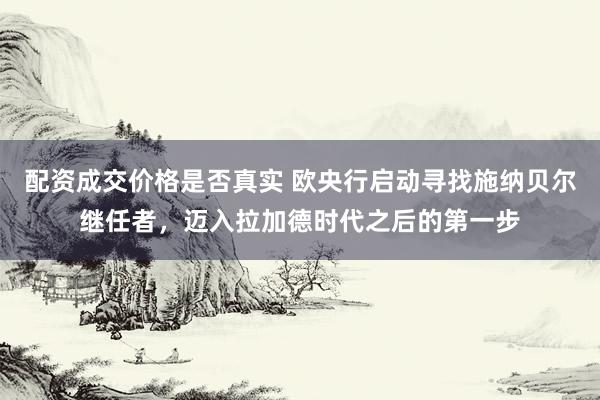配资成交价格是否真实 欧央行启动寻找施纳贝尔继任者，迈入拉加德时代之后的第一步